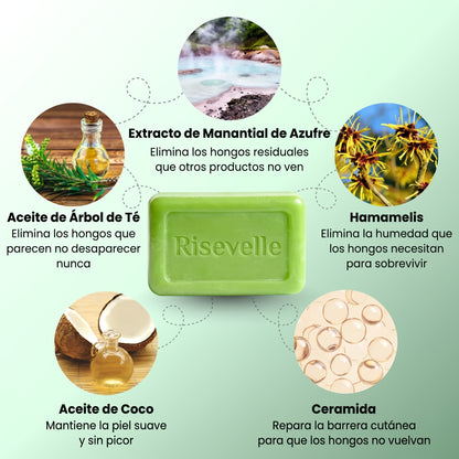 Risevelle  — Jabón de Árbol de Té para Pies | Pie seco desde la primera ducha